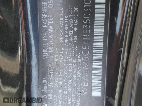 ✅ 2011 BMW Z4 sDrive30i • VIN: WBALM5C54BE380310 • Лот: 66305635. Опубликован ранее на Copart с пробегом 108 897 миль. Бесплатный доступ к архиву аукционных продаж из США и подробный отчёт об истории автомобиля на DreamBid. Изображение 12.