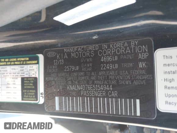 ✅ 2014 Kia Cadenza Premium • VIN: KNALN4D76E5154944 • Lot: 43586910. Wystawiony na IAAI z przebiegiem 113 176 mil. Bezpłatny archiwum sprzedaży aukcyjnych z USA i szczegółowy raport historii pojazdu na DreamBid. Zdjęcie 9.