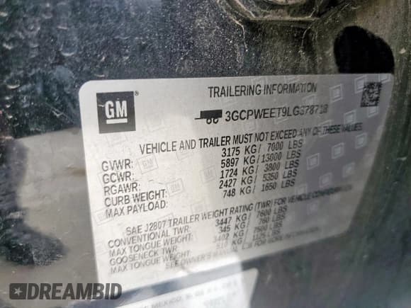 ✅ 2020 Chevrolet Silverado 1500 • VIN: 3GCPWEET9LG378718 • Lot: 54590725. Listed on Copart with 88,696 mi. Free auction sales archive from the USA and detailed vehicle history report at DreamBid. Image 12.