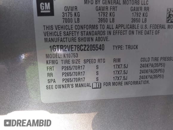 ✅ 2012 GMC Sierra 1500 SLE • VIN: 1GTR2VE78CZ205540 • Lot: 43681273. Wystawiony na IAAI z przebiegiem 104 525 mil. Bezpłatny archiwum sprzedaży aukcyjnych z USA i szczegółowy raport historii pojazdu na DreamBid. Zdjęcie 9.