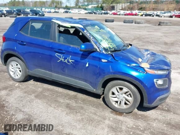 ✅ 2021 Hyundai Venue SE • VIN: KMHRB8A3XMU102182 • Lot: 41987687. Listed on IAAI with 58,733 mi. Free auction sales archive from the USA and detailed vehicle history report at DreamBid. Image 1.