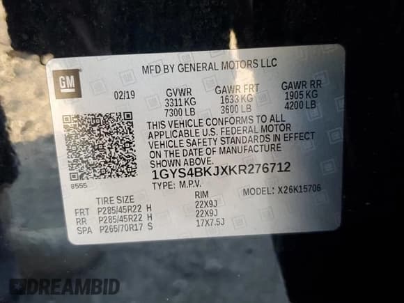 ✅ 2019 Cadillac Escalade Luxury • VIN: 1GYS4BKJXKR276712 • Lot: 90380805. Listed on Copart with 100,982 mi. Free auction sales archive from the USA and detailed vehicle history report at DreamBid. Image 13.