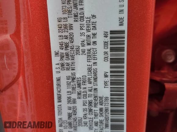 ✅ 2024 Mazda CX-50 Premium • VIN: 7MMVABDY2RN173789 • Лот: 63435755. Опубликован ранее на Copart с пробегом 16 521 миль. Бесплатный доступ к архиву аукционных продаж из США и подробный отчёт об истории автомобиля на DreamBid. Изображение 13.