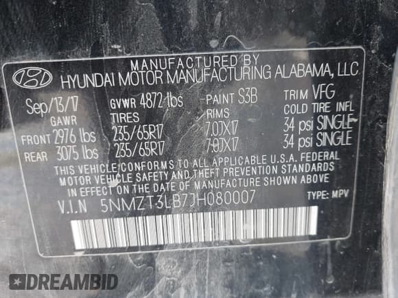 ✅ 2018 Hyundai Santa Fe 2.4L • VIN: 5NMZT3LB7JH080007 • Lot: 43518186. Wystawiony na IAAI z przebiegiem 222 313 mil. Bezpłatny archiwum sprzedaży aukcyjnych z USA i szczegółowy raport historii pojazdu na DreamBid. Zdjęcie 9.