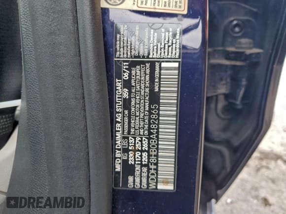 ✅ 2011 Mercedes-Benz E 350 Luxury • VIN: WDDHF8HB0BA482865 • Lot: 95728695. Listed on Copart with 129,513 mi. Free auction sales archive from the USA and detailed vehicle history report at DreamBid. Image 12.