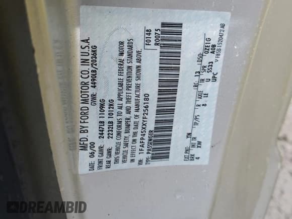 ✅ 2000 Ford Mustang GT • VIN: 1FAFP45XXYF256180 • Lot: 85671225. Listed on Copart with Not provided. Free auction sales archive from the USA and detailed vehicle history report at DreamBid. Image 13.