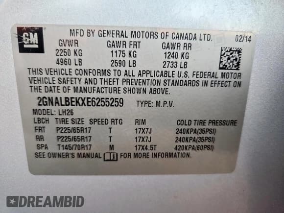 ✅ 2014 Chevrolet Equinox LT • VIN: 2GNALBEKXE6255259 • Lot: 92911225. Wystawiony na Copart z przebiegiem 144 574 mil. Bezpłatny archiwum sprzedaży aukcyjnych z USA i szczegółowy raport historii pojazdu na DreamBid. Zdjęcie 13.