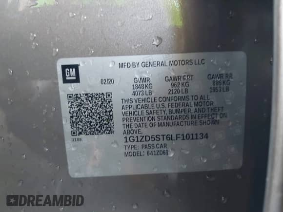 ✅ 2020 Chevrolet Malibu LT • VIN: 1G1ZD5ST6LF101134 • Lot: 43197233. Listed on IAAI with 94,665 mi miles. Access the free auction sales archive from the USA and view a detailed vehicle history report at DreamBid. Image 9.