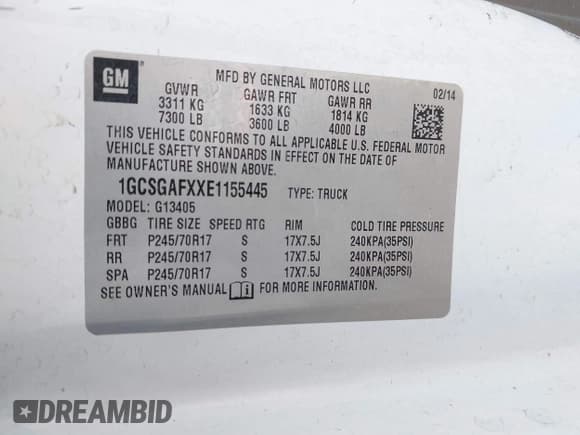 ✅ 2014 Chevrolet Express Cargo • VIN: 1GCSGAFXXE1155445 • Lot: 42620412. Listed on IAAI with 222,982 mi. Free auction sales archive from the USA and detailed vehicle history report at DreamBid. Image 9.
