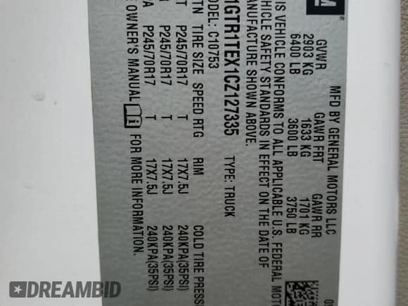 ✅ 2012 GMC Sierra 1500 Work Truck • VIN: 1GTR1TEX1CZ127335 • Лот: 44248775. Опубликован ранее на Copart с пробегом 377 140 миль. Бесплатный доступ к архиву аукционных продаж из США и подробный отчёт об истории автомобиля на DreamBid. Изображение 12.