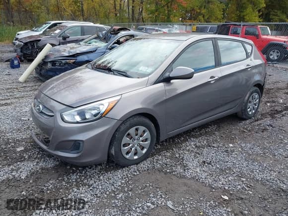 ✅ 2017 Hyundai Accent SE • VIN: KMHCT5AEXHU357715 • Lot: 43416926. Listed on IAAI with 88,716 mi. Free auction sales archive from the USA and detailed vehicle history report at DreamBid. Image 2.