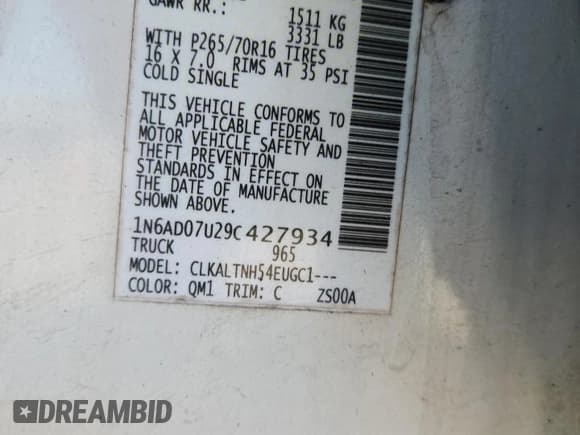 ✅ 2009 Nissan Frontier SE • VIN: 1N6AD07U29C427934 • Lot: 86855045. Wystawiony na Copart z przebiegiem 237 928 mil. Bezpłatny archiwum sprzedaży aukcyjnych z USA i szczegółowy raport historii pojazdu na DreamBid. Zdjęcie 12.