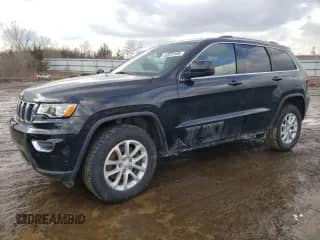 2021 Jeep Grand Cherokee Laredo X z VIN 1C4RJFAG9MC652591, wystawiony jako Copart lot #43970185 z przebiegiem 92 419 mil mil oraz Szkoda całkowita • Salvage title. Historia ofert i sprzedaży dostępna na DreamBid. Obrazek 1.