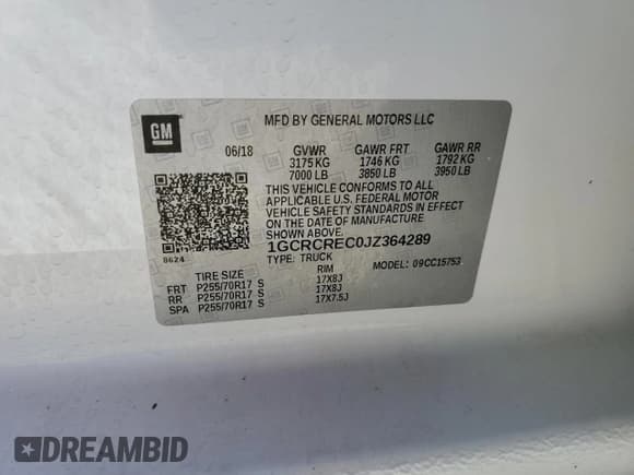 ✅ 2018 Chevrolet Silverado 1500 LT • VIN: 1GCRCREC0JZ364289 • Лот: 89810485. Опубликован ранее на Copart с пробегом Не указан. Бесплатный доступ к архиву аукционных продаж из США и подробный отчёт об истории автомобиля на DreamBid. Изображение 12.