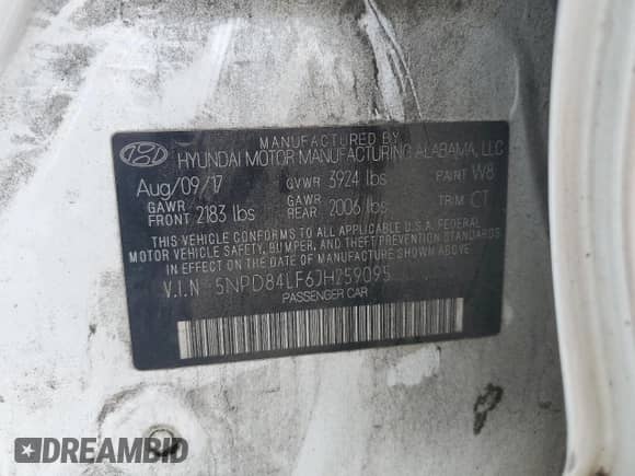 2018 Hyundai Elantra Value Edition с VIN 5NPD84LF6JH259095, выставлен на аукционе Copart как лот 81836415 с пробегом 242 865 миль миль и Списание • Salvage title. История ставок и продаж доступна на DreamBid. Изображение 12.