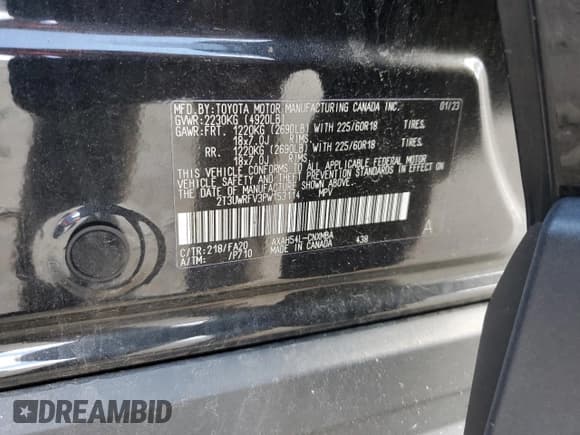✅ 2023 Toyota RAV4 Hybrid Woodland • VIN: 2T3UWRFV3PW153114 • Лот: 82197845. Опубликован ранее на Copart с пробегом 35 689 миль. Бесплатный доступ к архиву аукционных продаж из США и подробный отчёт об истории автомобиля на DreamBid. Изображение 13.