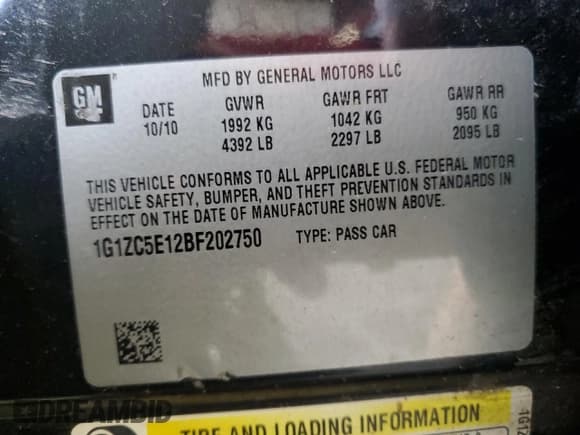 ✅ 2011 Chevrolet Malibu 1LT • VIN: 1G1ZC5E12BF202750 • Lot: 60649304. Wystawiony na Copart z przebiegiem Nie podano. Bezpłatny archiwum sprzedaży aukcyjnych z USA i szczegółowy raport historii pojazdu na DreamBid. Zdjęcie 12.