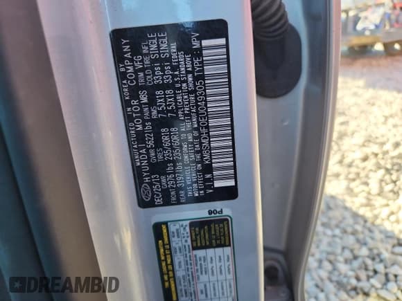 ✅ 2014 Hyundai Santa Fe GLS • VIN: KM8SMDHF0EU049305 • Lot: 84038355. Wystawiony na Copart z przebiegiem 110 125 mil. Bezpłatny archiwum sprzedaży aukcyjnych z USA i szczegółowy raport historii pojazdu na DreamBid. Zdjęcie 13.