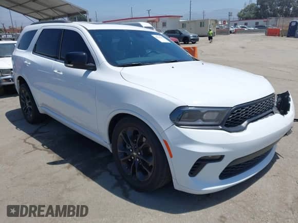 2021 Dodge Durango GT with VIN 1C4RDHDGXMC757865, listed as a IAAI auction lot 42725232 with 44,633 mi miles and . Bid and sale history available at DreamBid. Image 1.