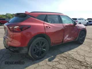 2022 Chevrolet Blazer RS with VIN 3GNKBKRS3NS113113, listed as a Copart auction lot 69776294 with 25,519 mi miles and Salvage title. Bid and sale history available at DreamBid. Image 3.