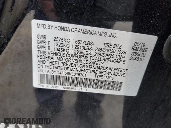 ✅ 2019 Acura MDX Technology • VIN: 5J8YD4H56KL018701 • Лот: 81016415. Опубликован ранее на Copart с пробегом 76 736 миль. Бесплатный доступ к архиву аукционных продаж из США и подробный отчёт об истории автомобиля на DreamBid. Изображение 13.