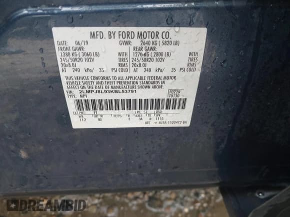 ✅ 2019 Lincoln Nautilus Reserve • VIN: 2LMPJ8L93KBL53791 • Lot: 39925917. Listed on IAAI with 54,939 mi. Free auction sales archive from the USA and detailed vehicle history report at DreamBid. Image 9.