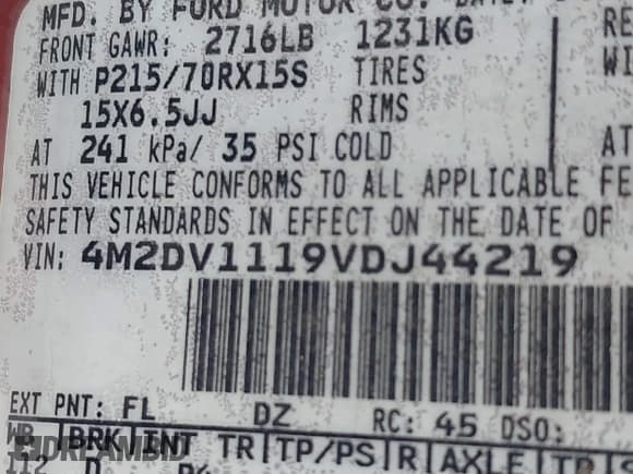 ✅ 1997 Mercury Villager GS • VIN: 4M2DV1119VDJ44219 • Lot: 41690286. Listed on IAAI with 192,083 mi. Free auction sales archive from the USA and detailed vehicle history report at DreamBid. Image 9.