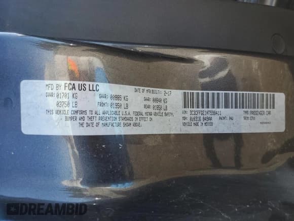 ✅ 2017 FIAT 500e • VIN: 3C3CFFGE1HT598411 • Lot: 58774295. Listed on Copart with 73,573 mi. Free auction sales archive from the USA and detailed vehicle history report at DreamBid. Image 12.