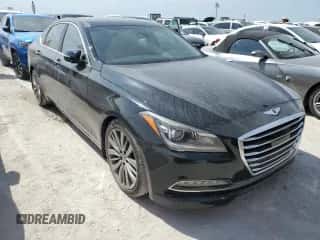 2015 Hyundai Genesis 5.0L z VIN KMHGN4JFXFU067518, wystawiony jako Copart lot #75999994 z przebiegiem Nie podano mil oraz Nie do naprawy • Non repairable. Historia ofert i sprzedaży dostępna na DreamBid. Obrazek 4.