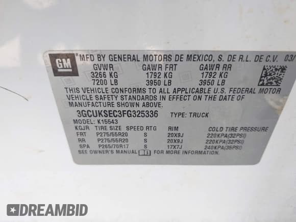 ✅ 2015 Chevrolet Silverado 1500 LTZ • VIN: 3GCUKSEC3FG325336 • Лот: 42412704. Опубликован ранее на IAAI с пробегом 256 838 миль. Бесплатный доступ к архиву аукционных продаж из США и подробный отчёт об истории автомобиля на DreamBid. Изображение 9.