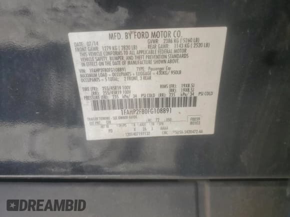 ✅ 2015 Ford Taurus Limited • VIN: 1FAHP2F80FG108891 • Lot: 86800785. Wystawiony na Copart z przebiegiem 176 096 mil. Bezpłatny archiwum sprzedaży aukcyjnych z USA i szczegółowy raport historii pojazdu na DreamBid. Zdjęcie 12.