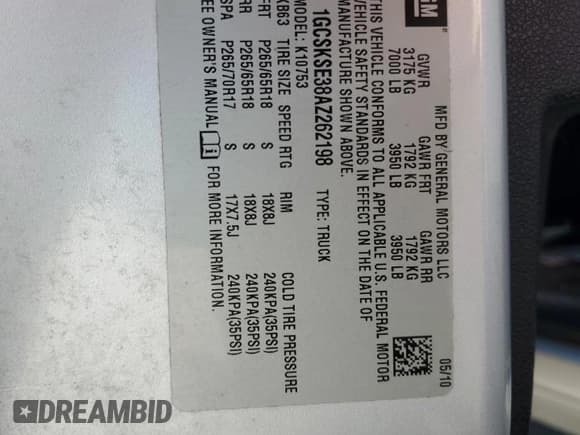 ✅ 2010 Chevrolet Silverado 1500 LT • VIN: 1GCSKSE38AZ262198 • Lot: 74237194. Listed on Copart with 156,553 mi. Free auction sales archive from the USA and detailed vehicle history report at DreamBid. Image 13.