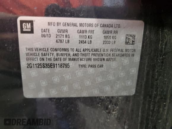 ✅ 2014 Chevrolet Impala LT • VIN: 2G1125S35E9118795 • Лот: 76471954. Опубликован ранее на Copart с пробегом 153 215 миль. Бесплатный доступ к архиву аукционных продаж из США и подробный отчёт об истории автомобиля на DreamBid. Изображение 13.