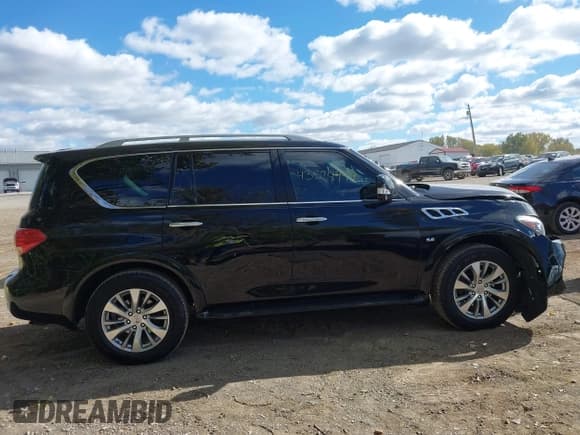 ✅ 2017 Infiniti QX80 • VIN: JN8AZ2NE1H9154741 • Lot: 43524999. Listed on IAAI with 143,004 mi. Free auction sales archive from the USA and detailed vehicle history report at DreamBid. Image 13.