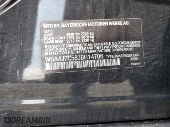 ✅ 2018 BMW 4 Series 440i xDrive • VIN: WBA4J7C58JBH14706 • Lot: 80605195. Wystawiony na Copart z przebiegiem 120 827 mil. Bezpłatny archiwum sprzedaży aukcyjnych z USA i szczegółowy raport historii pojazdu na DreamBid. Zdjęcie 12.