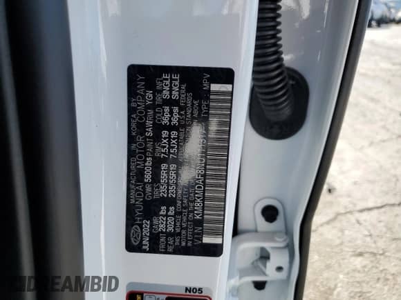 2022 Hyundai Ioniq 5 SE z VIN KM8KMDAF8NU111317, wystawiony jako Copart lot #61314774 z przebiegiem 8 742 mil mil oraz Szkoda całkowita • Salvage title. Historia ofert i sprzedaży dostępna na DreamBid. Obrazek 14.