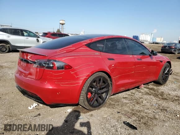 ✅ 2021 Tesla Model S Plaid • VIN: 5YJSA1E66MF435931 • Lot: 45583255. Listed on Copart with 41,925 mi. Free auction sales archive from the USA and detailed vehicle history report at DreamBid. Image 3.