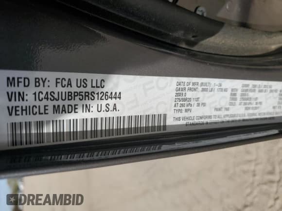 ✅ 2024 Jeep Wagoneer Series II • VIN: 1C4SJUBP5RS126444 • Лот: 50012395. Опубликован ранее на Copart с пробегом 43 102 миль. Бесплатный доступ к архиву аукционных продаж из США и подробный отчёт об истории автомобиля на DreamBid. Изображение 14.