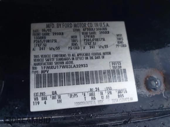 ✅ 2003 Ford Expedition Eddie Bauer • VIN: 1FMRU17W83LA32933 • Lot: 43636033. Wystawiony na IAAI z przebiegiem 252 084 mil. Bezpłatny archiwum sprzedaży aukcyjnych z USA i szczegółowy raport historii pojazdu na DreamBid. Zdjęcie 9.