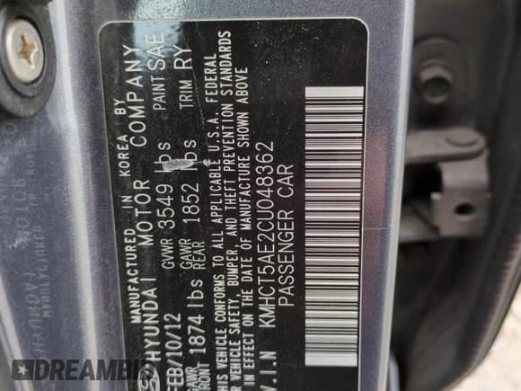 ✅ 2012 Hyundai Accent GS • VIN: KMHCT5AE2CU048362 • Лот: 51278575. Опубликован ранее на Copart с пробегом 155 978 миль. Бесплатный доступ к архиву аукционных продаж из США и подробный отчёт об истории автомобиля на DreamBid. Изображение 13.