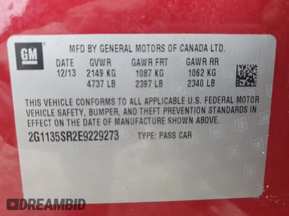 ✅ 2014 Chevrolet Impala LT Eco • VIN: 2G1135SR2E9229273 • Лот: 56926785. Опубликован ранее на Copart с пробегом 223 039 миль. Бесплатный доступ к архиву аукционных продаж из США и подробный отчёт об истории автомобиля на DreamBid. Изображение 12.