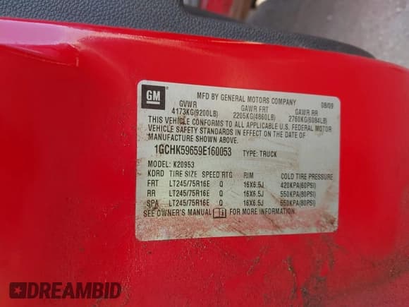 ✅ 2009 Chevrolet Silverado 2500HD LT • VIN: 1GCHK59659E160053 • Лот: 43649715. Опубликован ранее на IAAI с пробегом 177 612 миль. Бесплатный доступ к архиву аукционных продаж из США и подробный отчёт об истории автомобиля на DreamBid. Изображение 9.