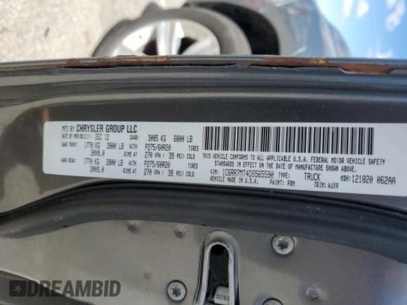 ✅ 2013 Ram 1500 Sport • VIN: 1C6RR7MT4DS565590 • Lot: 56652495. Listed on Copart with 143,755 mi. Free auction sales archive from the USA and detailed vehicle history report at DreamBid. Image 12.