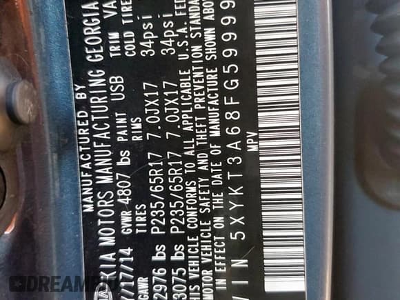 ✅ 2015 Kia Sorento LX • VIN: 5XYKT3A68FG599995 • Лот: 93620415. Опубликован ранее на Copart с пробегом 65 107 миль. Бесплатный доступ к архиву аукционных продаж из США и подробный отчёт об истории автомобиля на DreamBid. Изображение 12.