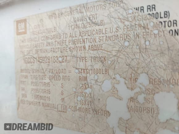 ✅ 2002 Chevrolet S-10 LS • VIN: 1GCCS145928183227 • Лот: 42717291. Опубликован ранее на IAAI с пробегом 220 365 миль. Бесплатный доступ к архиву аукционных продаж из США и подробный отчёт об истории автомобиля на DreamBid. Изображение 9.