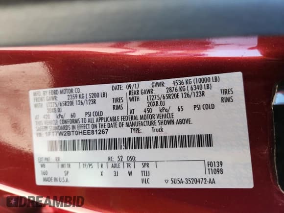 ✅ 2017 Ford F-250 Lariat • VIN: 1FT7W2BT0HEE81267 • Lot: 90487765. Wystawiony na Copart z przebiegiem 196 069 mil. Bezpłatny archiwum sprzedaży aukcyjnych z USA i szczegółowy raport historii pojazdu na DreamBid. Zdjęcie 12.