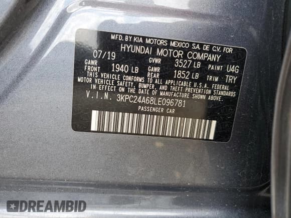 ✅ 2020 Hyundai Accent SE • VIN: 3KPC24A68LE096781 • Лот: 65223164. Опубликован ранее на Copart с пробегом 88 095 миль. Бесплатный доступ к архиву аукционных продаж из США и подробный отчёт об истории автомобиля на DreamBid. Изображение 12.