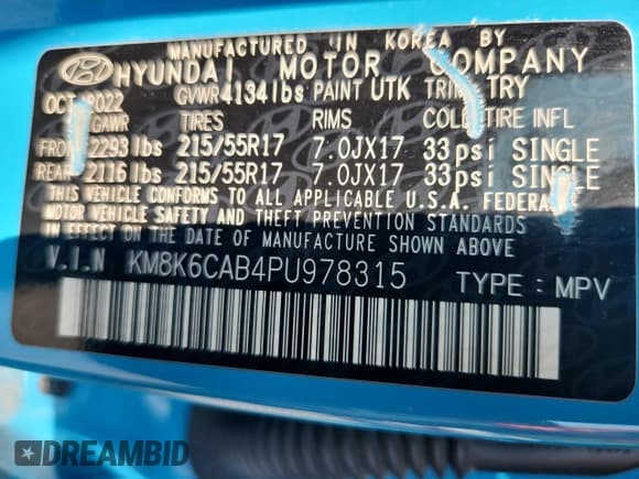 ✅ 2023 Hyundai Kona SEL • VIN: KM8K6CAB4PU978315 • Лот: 80694695. Опубликован ранее на Copart с пробегом 95 275 миль. Бесплатный доступ к архиву аукционных продаж из США и подробный отчёт об истории автомобиля на DreamBid. Изображение 13.