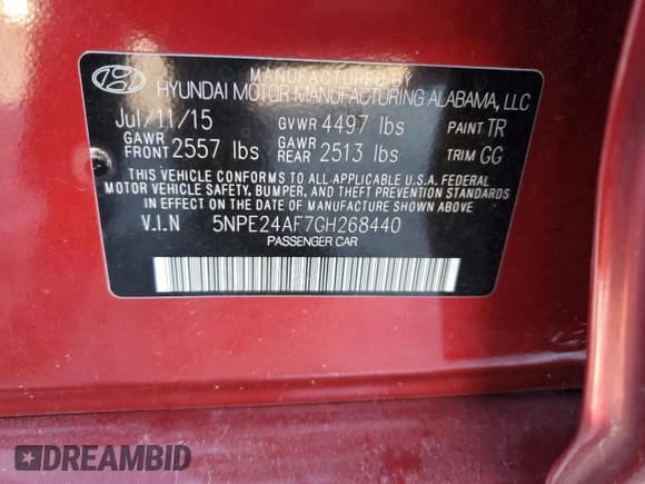 ✅ 2016 Hyundai Sonata SE • VIN: 5NPE24AF7GH268440 • Лот: 82319325. Опубликован ранее на Copart с пробегом 195 256 миль. Бесплатный доступ к архиву аукционных продаж из США и подробный отчёт об истории автомобиля на DreamBid. Изображение 12.