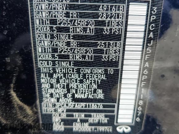 ✅ 2023 Infiniti QX50 Sport • VIN: 3PCAJ5FA6PF118676 • Lot: 62570435. Wystawiony na Copart z przebiegiem 13 966 mil. Bezpłatny archiwum sprzedaży aukcyjnych z USA i szczegółowy raport historii pojazdu na DreamBid. Zdjęcie 13.